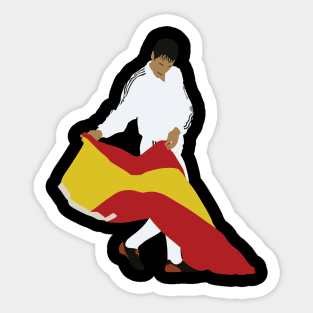 Raul Gonzalez Madrid Spanish Flag Celebration Sticker